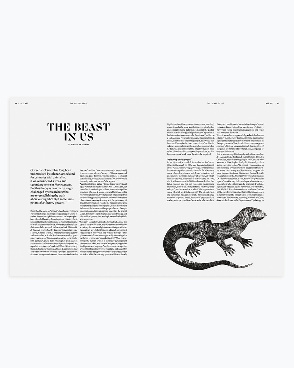 NEZ Issue #7 The Animal Sense. The Beast in us inside page
